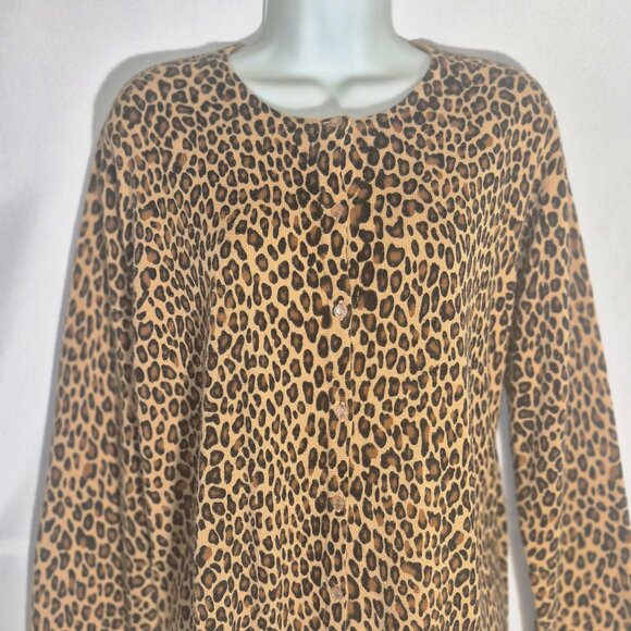SAG HARBOR animal print, button-front sweater in size XL  NWOT - Picture 6 of 16